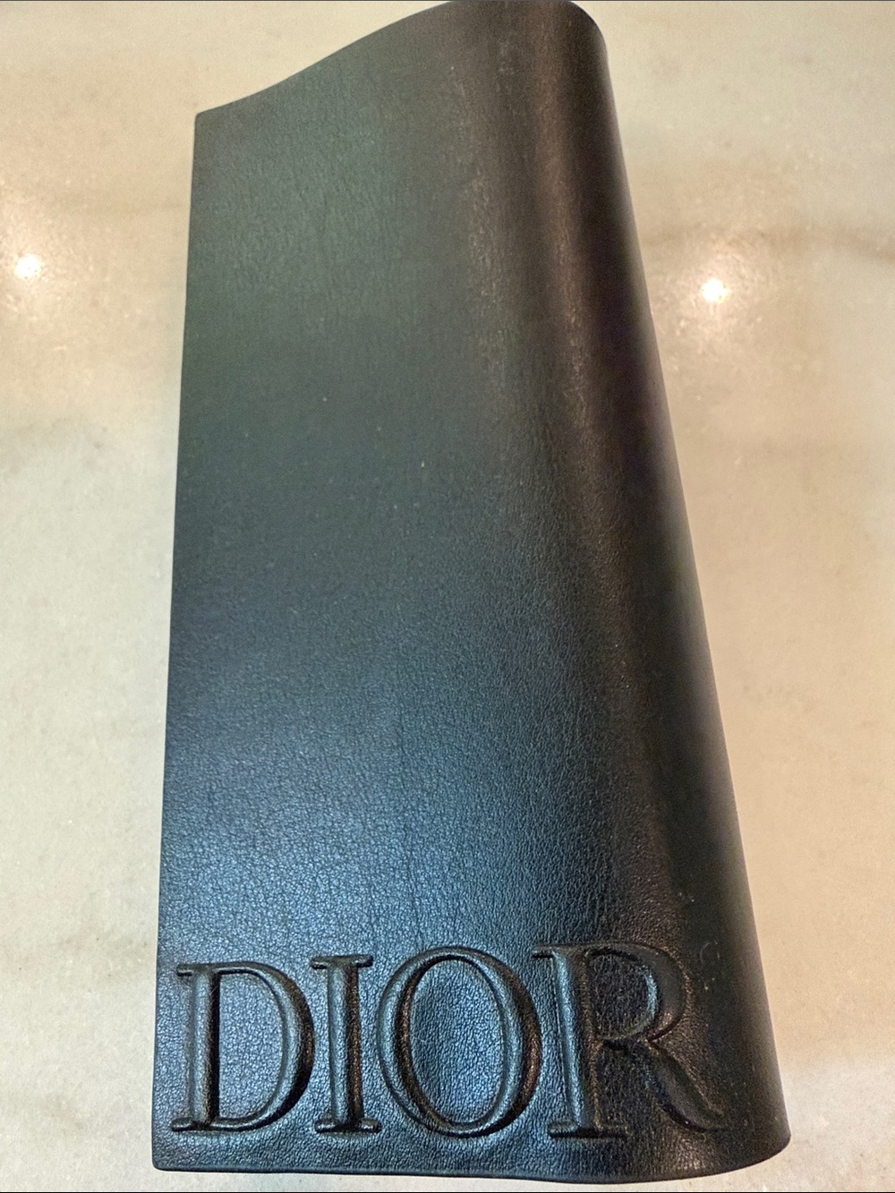 Dior Black Embossed Leather Eyewear Case